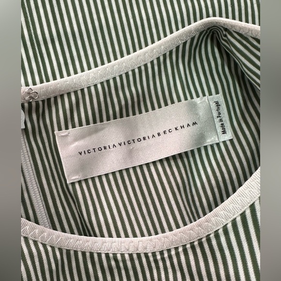 NWOT Victoria Beckham Double Knot Green White Sleeveless Dress Size 4 - Picture 11 of 13